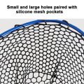 Silicone Fishing Landing Net Fishing Net Tools EVA Handle Floating Fishing Net Lightweight Aluminum Alloy Pole for Kayak Fishing. 