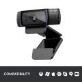 Logitech C920 HD Pro Webcam, Full HD 1080p/30fps Video Calling, Clear Stereo Audio, HD Light Correction, PC/Mac/Laptop/Macbook/Tablet - Black. 