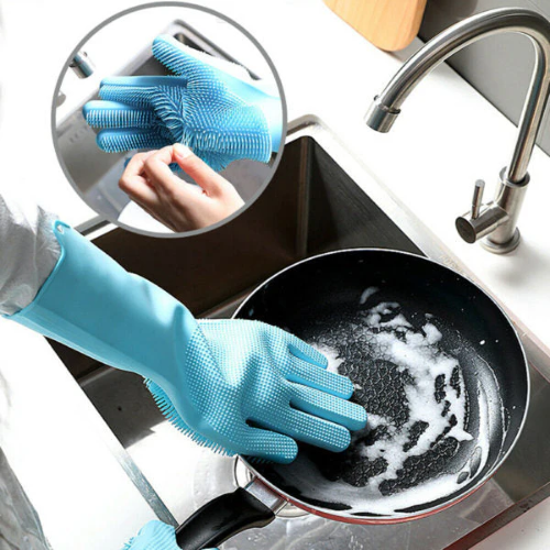 Progressive - High Quality Silicone Dish Washing Kitchen Hand Gloves - sara collection zone