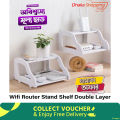 Wifi Router Stand Shelf Double Layer Wall Mounted Shelf Home decorator-Space Savers-Nr mart. 