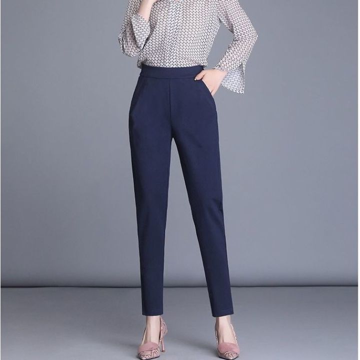 Spring%20and%20Autumn%20New%20Black%20plus%20Size%20Outer%20Wear%20Leggings%20Women's%20Thin%20Mom%20Pants%20High%20Waist%20Casual%20Stretch%20Slimming%20Pants%20-%20Image%204