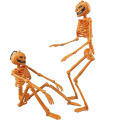 38*12*5cm Halloween decoration Good Quality PP Posable skeleton Full body pumpkin head skeleton for Home Garden.