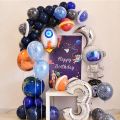 Outer Space Astronaut Rocket Galaxy Theme Balloons Baby Boy Birthday Party Decorations Number 1 2 3 4 5 6 7 8 9 Years Old. 