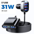 Joyroom 78W 5-in-1 Car Charger Fast USB C Car Charger PD 3.0 QC 4.0 3.0 PPS 25W Type C Multi Car Charger Adapter with 1.5m Cable.