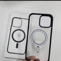 Transparent Magnetic Phone Case with Box for Magsafe Wireless Charging iPhone 11 to 14pro max Mobile -Black Cases.