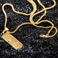 Australia Hot Sale MGOLD WE TRUST Vertical Gold Bar Pendant Mens Punk Hiphop Necklace Jewelry.