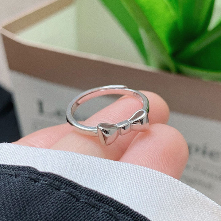 Simple%20Bow%20Pattern%20Ring%20Silver%20Fine%20Ring%20Personality%20Fashion%20Retro%20Rings%20Women%20Jewelry%20Light%20Luxury%20High-end%20Adjustable%20Ring%20Luolong%20-%20Image%204