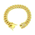 Black Braided Men Leather Bracelet Stainless Steel Magnetic Buckle.