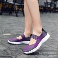 Plus size women's shoes summer hand-woven shoes flat light women's shoes Korean version breathable sandals athleisure single shoes trend.