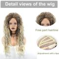 Long Fluffy Curly Wig for Women Ombre Orange Ginger Natural Wavy Hair Wig Ash Blonde Synthetic Loose Deep Wave Wig Cosplay. 