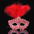 Creative Plastic Half Face Mask For Men Woman Masquerade Luxury Feathers Halloween Masks Carnival Costume Props Photo Prop.