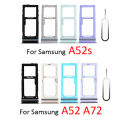 Phone Sim SD Card Tray For Samsung Galaxy A52 A52s A72 5G A02 A12 New SIM Adapter Chip Holder Slot Drawer Parts + Tool. 
