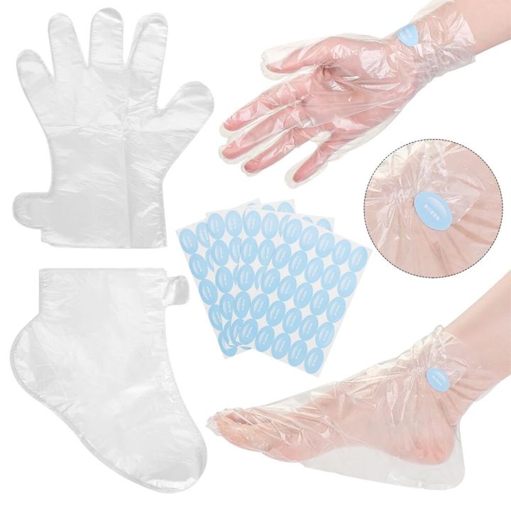 200 Counts Paraffin Wax Liners for Hands Feet Plastic Paraffin Wax Booties Bags Therapy Wax Socks Gloves Paraffin Bath Mitts