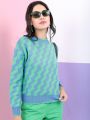 Pantoneclo Premium Women's / Girl's Round Neck Reversible Wavy Motif Sweater / Cardigan / Pullover. 