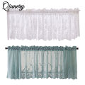 Lace Short Curtains Heat Light Blocking Rod Pocket Sheer Curtains For Kitchen Basement Bedroom Decor. 