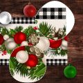 Black and White Gingham Christmas Check Plaid Table Runner Table Runner Holiday Home Kitchen Decor. 