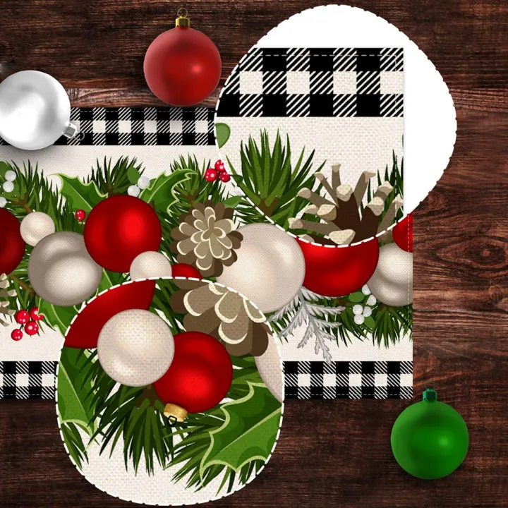 Black%20and%20White%20Gingham%20Christmas%20Check%20Plaid%20Table%20Runner%20Table%20Runner%20Holiday%20Home%20Kitchen%20Decor%20-%20Image%204
