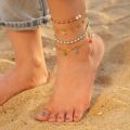 Uworld Stainless Steel Chain Handmade Anklets Bangle for Women Multicolor Mix Natural Stone Fashion Jewelry Wholesale.