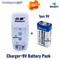 1pcs 9v Battery Charger + 1pcs 9v Rechargeable Battery, Rechargeable DoublePow Battery + Charger Combo Pack - Battery - Battery. 