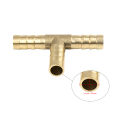 1/4 inch Brass Hose Barb T Shape 3 Way Fitting Connector Nipple for Gas Fuel Water Air. 