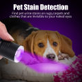Rechargeable 365/395nm UV Flashlight Ultraviolet Lamp Torch Black Light Pet Moss Detector For Cat Dog Stains Bed Bug Moldy Food. 