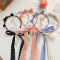 Fashion Headband With Lace Silk Scarf Cute Bow Headband For Girl Korean Hair Accessories For Women Conbo.