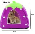 Soft Strawberry Pet Dog Cat House Kennel Foldable Winter Warm Cushion Animal Bed Dogs And Cats Products (Size: M), 36cm x 36cm. 
