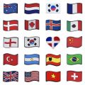 1pcs National Flags Shoes Accessories Adult Sandals Garden Buckle Decorations for Croc Charm Party Present Jeans Dropshipping.