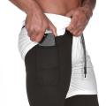 Topsky Fashion 2 in 1 Shorts for Men Unique Built-in Pocket Workout Trunks Double Layer Athletic Gym Pants, with Men Compression Pants Gym Fitness Sports Running Leggings, Sport Shorts. 
