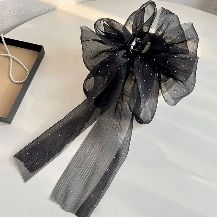Fashion Large Bow Hair Claw Clip Super Fairy Temperament Headdress Women Hair Clip Sweet Hair Accessories