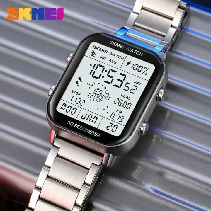 SKMEI%201888%20design%203D%20pedometer%20golden%20man%20digital%20watch%20costume%20Stainless%20steel%20rectangle%20vintage%20business%20wristwatch%20For%20Men%20-%20Image%202