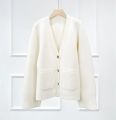 Naizaiga 100 merino wool solid brown black gray white thicken long sleeve Women cardigans female sweater WLHL40. 
