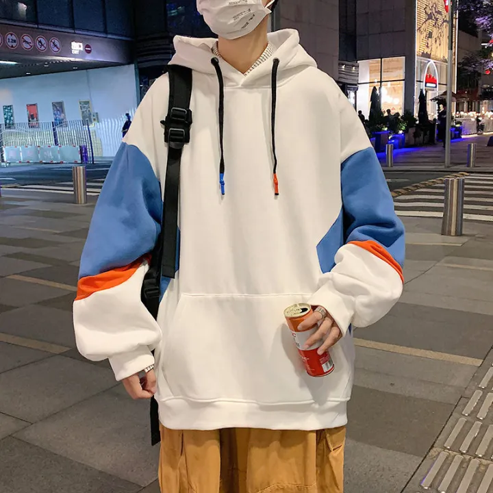 Autumn%20New%20Men's%20and%20Women's%20Patchwork%20Hoodie%20Couple%20Casual%20Loose%20Korean%20Style%20Junior%20High%20School%20Student%20Idle%20Style%20Top%20-%20Image%202