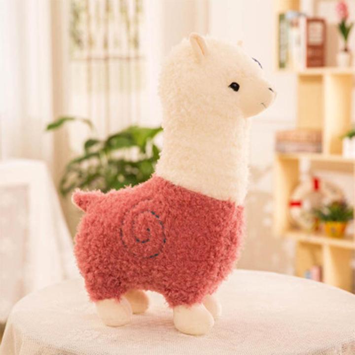 Llama%20Alpaca%20Plush%20Toy%20Doll%20Kawaii%20Fluffy%20Cushion%20Decor%20Stuffed%20White%2028cm%20-%20Image%205
