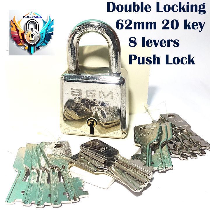 Tala Key 20 keys AGM Push Lock Premium Double Locking 62mm 8 levers Tala For ...