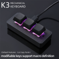 Custom Mini Keypad 3 Keys Programming Macro Keyboard Copy Paste Cut USB Mechanical Keyboard for Office Games,Blue Install. 