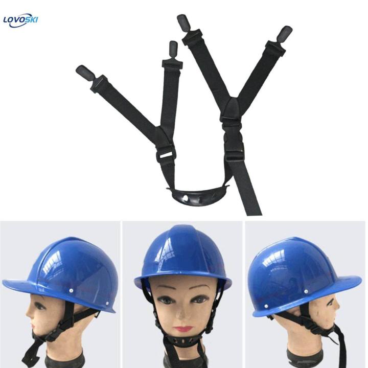 Hard Hat Chin Strap Safety Chin Strap with Buckle with Chin Cup Easy to Install Durable for Construction Hard Hat Replacement Part , Black