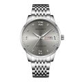 Stainless Steel Quartz Wrist Watch for Man Week Date Display Luminous Fashion Men's Watch.