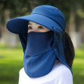 Hats ladies summer sunshade sunscreen mask covers the whole face with UV protection large brim construction site tea picking sun hat.
