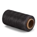 Premium Quality - 1 mm black -colored waxed thread bidding leather string for bracelet necklace jewelry (black) - Sustainable Option. 