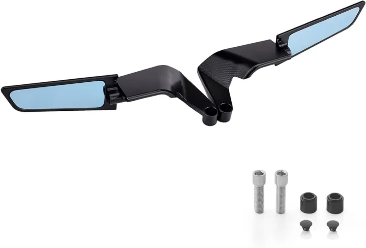 Looking Glass. Motorcycle Rearview Mirrors Wind Wing Adjustable Rotating Side Mirror Winglet Compatible