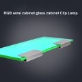 RGB LED Clip On Glass Shelf Lighting Under Cabinet Night Lights Kit for Glass Edge Shelf with Remote Control - eu-8pcs.