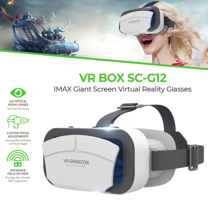VR Shinecon Virtual Reality 3D Glasses SC-G12 Gaming Headset Helmet Goggles Lenses IOS Android Smart phone 4.5 - 7 inch Supporting 3D VR Glasses Goggles