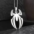 Lovely 4x3cm Spider Pendant Chain Necklace Silver Tone Spiderman For Men.