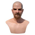 【Big-Sales】 Old Man Halloween Realistic Cosplay Party Costume Accessories Full Head Latex. 