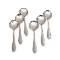 NOVA Stainless Steel Round Soup Spoon set of 6 Pcs, 6 inch Long. 