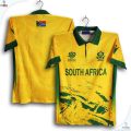 South Africa T20 World Cup Premium Cricket Jersey For Men - Half Sleeve Collar Polo Jersey - South Africa T20 Jersey 2026. 
