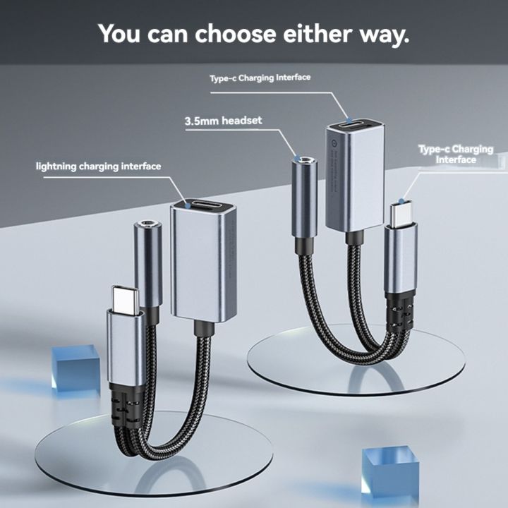 3in1%20USB%20C%20to%203.5mm/Type-C/IOS%20Aux%20Audio%20Adapter%20Gray%20-%20Image%209