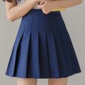 Preppy Style High Waist Solid Pleated Mini Skirt Women Summer Spring Korean Fashion Cute White A-line Skirt Skort Clothes.