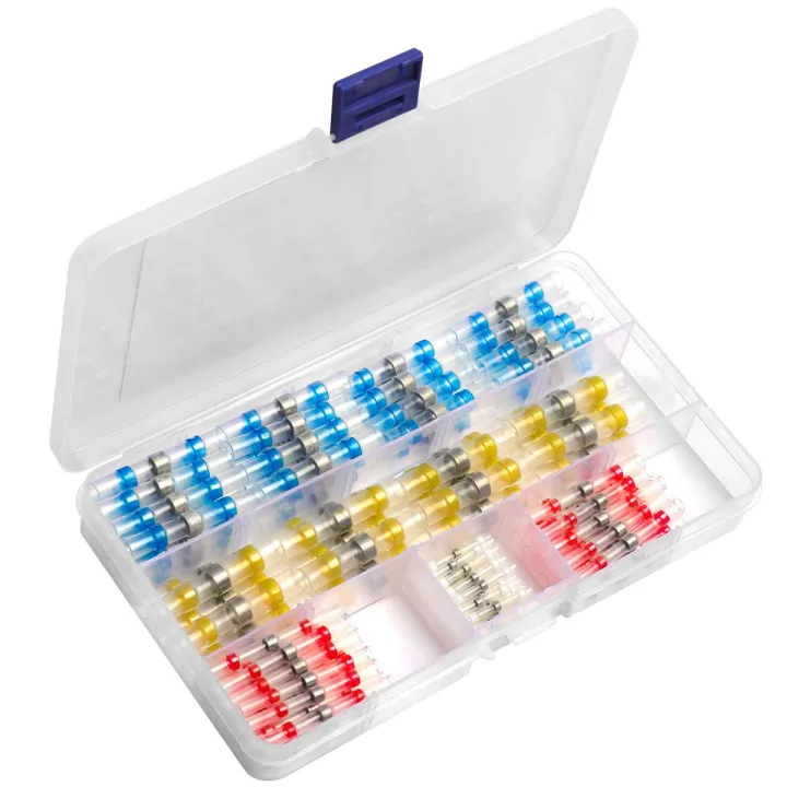 Self Solder Heat Shrink Butt Connectors with Solder, Waterproof Solder Wire Connectors, Solder Sleeves for All Electrical Solder Wire Splicing & Repair (130Pcs)